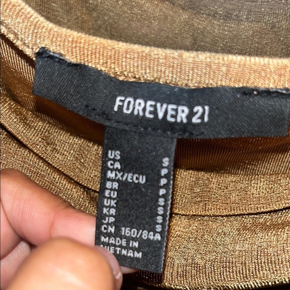 Forever 21 Golden Cowl Neck Spaghetti Strap Top - Picture 2 of 3